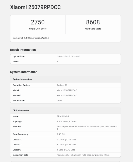 Redmi K Pad Tablet Spotted on Geekbench with MediaTek Dimensity 9400+ and Android 15