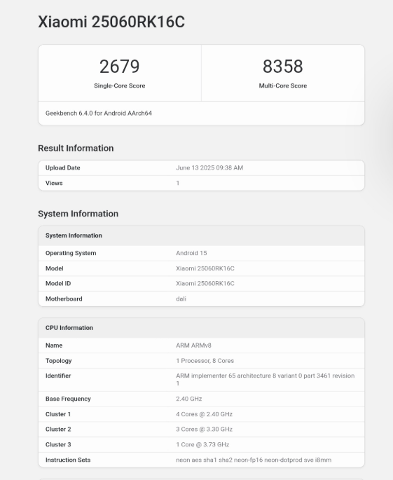Redmi K80 Ultra Spotted on Geekbench with Dimensity 9400+ and Android 15