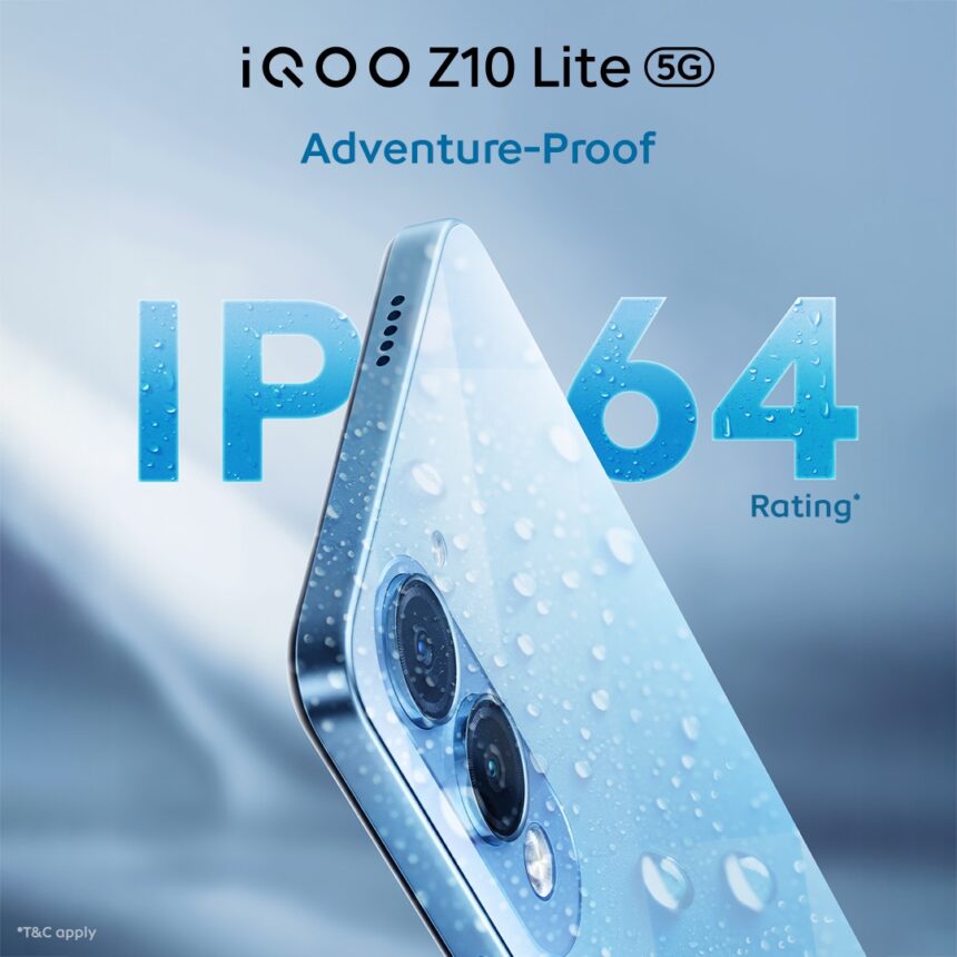 iQOO Z10 Lite 5G to come with IP64 Rating, Built Tough for Every Adventure