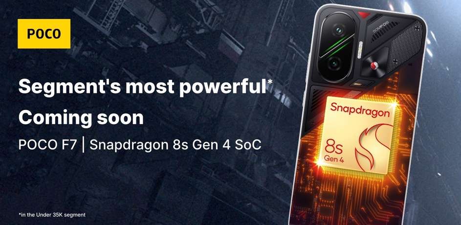 Poco F7 5G Set to Launch in India on June 24 with Snapdragon 8s Gen 4, 7550mAh Battery