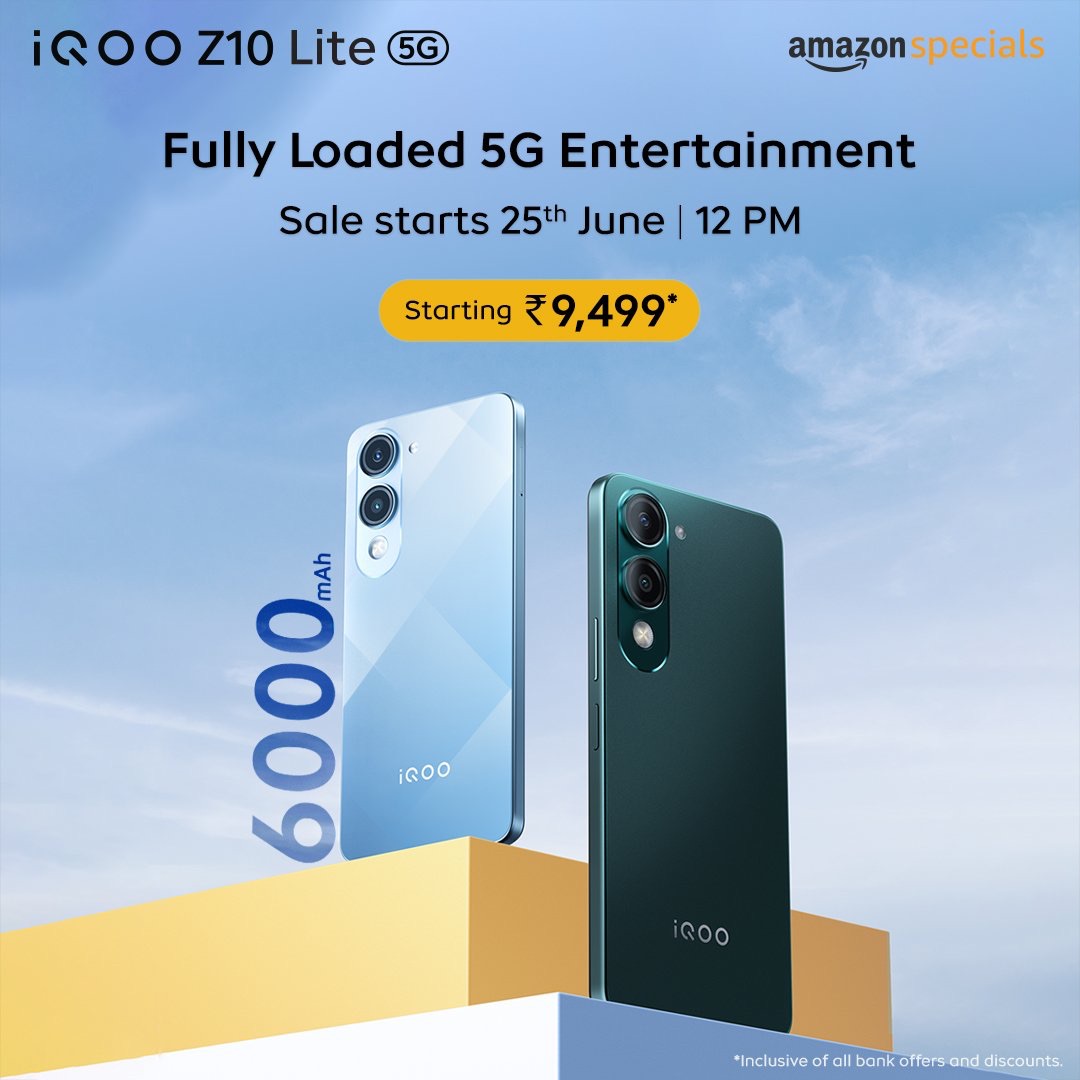 iQOO Z10 Lite 5G Launched in India with Dimensity 6300, 6000mAh Battery Under ₹10,000