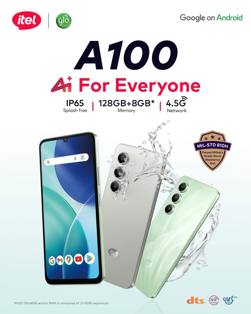 itel A100 with AI Features, IP65 Splash Resistance, and 128GB Storage Announced