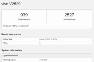 Vivo V60 Lite 5G (V2529) Spotted on Geekbench with Dimensity 7300 and Android 15