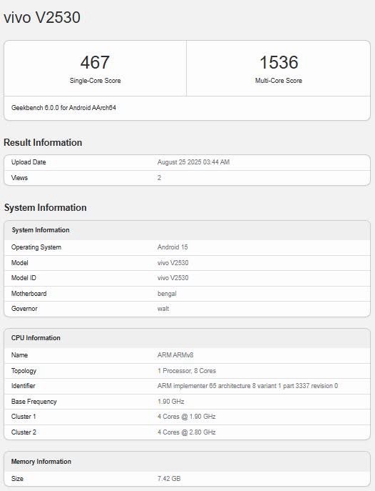 Vivo Expands 4G Lineup with Snapdragon 685-Powered Devices, V60 Lite 4G Spotted on Geekbench